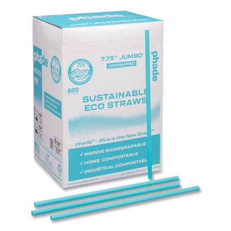 Phade Marine Biodegradable Straws, 7.75in., Ocean Blue, 6000PK 511203
